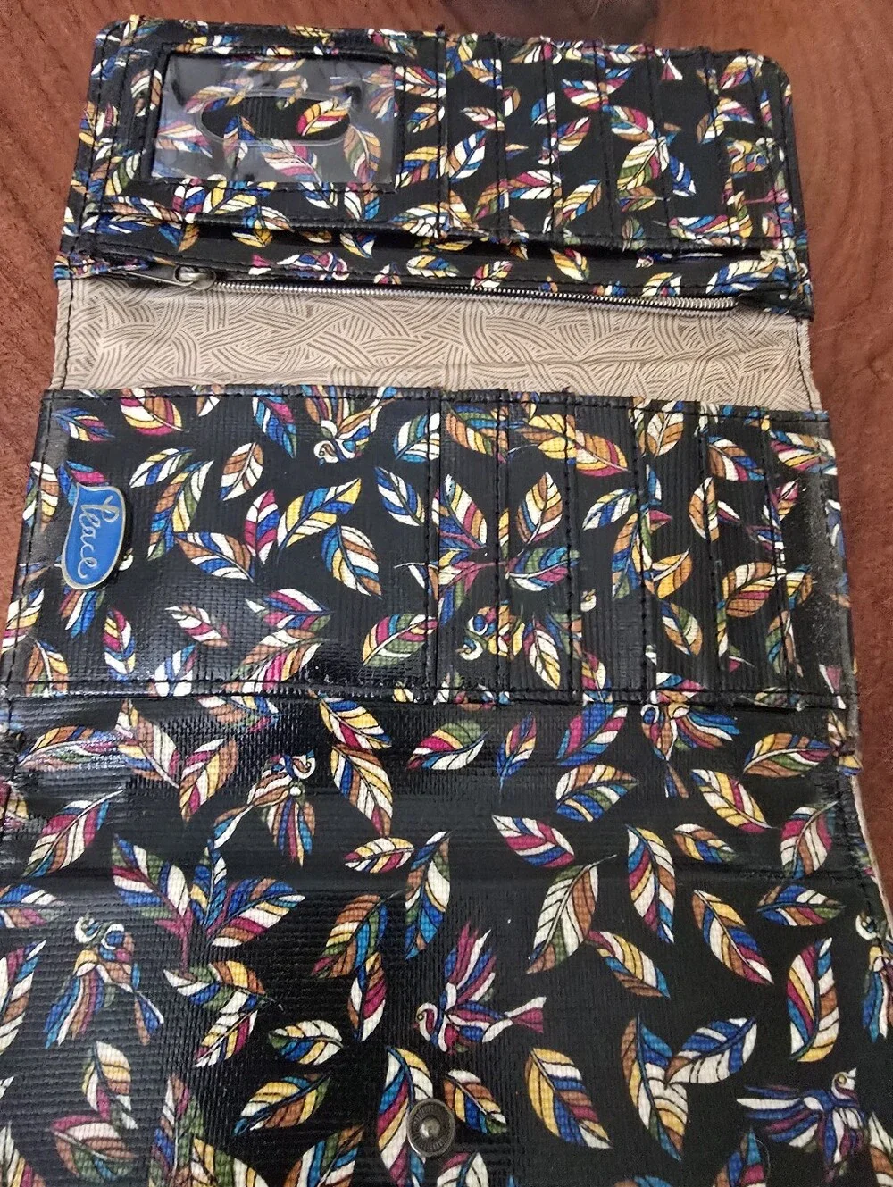 Sakroots Black Floral Multicolor Fold-Over Wallet